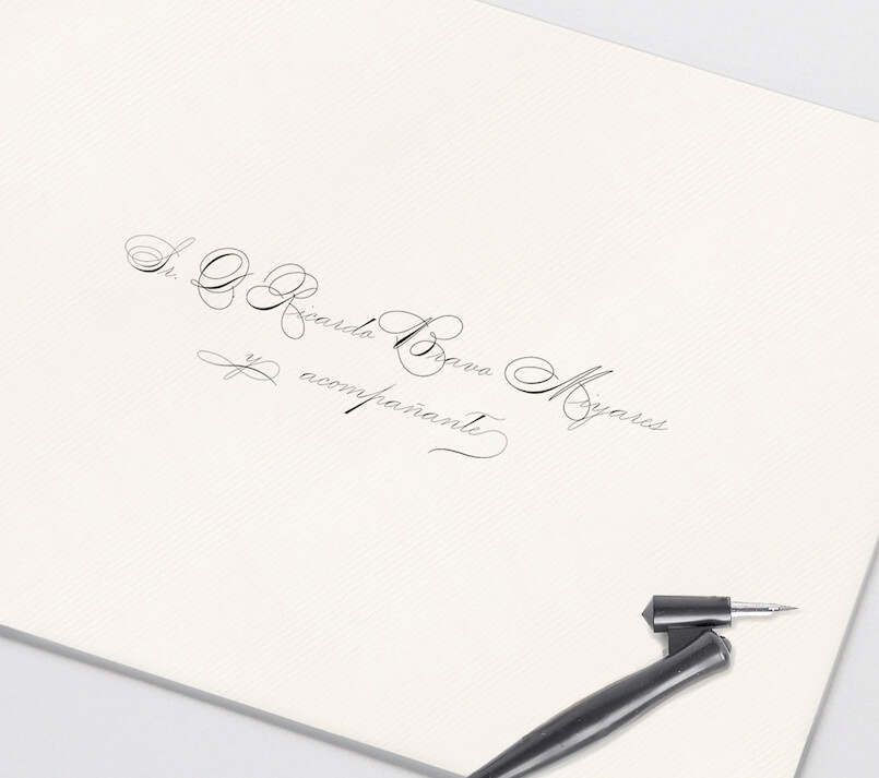 Invitaciones de boda caligrafiadas a mano Marmarina